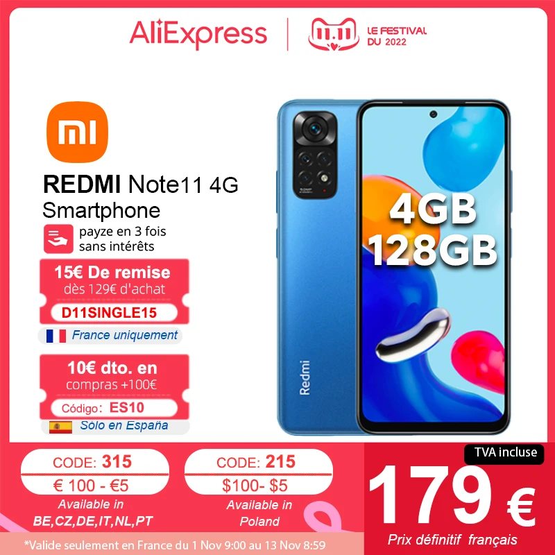 Kup Globalna Wersja Xiaomi Redmi Note 11 4G Smartphone Snapdragon 680 90Hz AMOLED Wyświetlacz 50MP Quad Camera 5000mAh 33W Podwójne Głośniki Cena Globalna Wersja Xiaomi Redmi Note 11 4G Smartphone Snapdragon 680 90Hz AMOLED Wyświetlacz 50MP Quad Camera 5000mAh 33W Podwójne Głośniki
