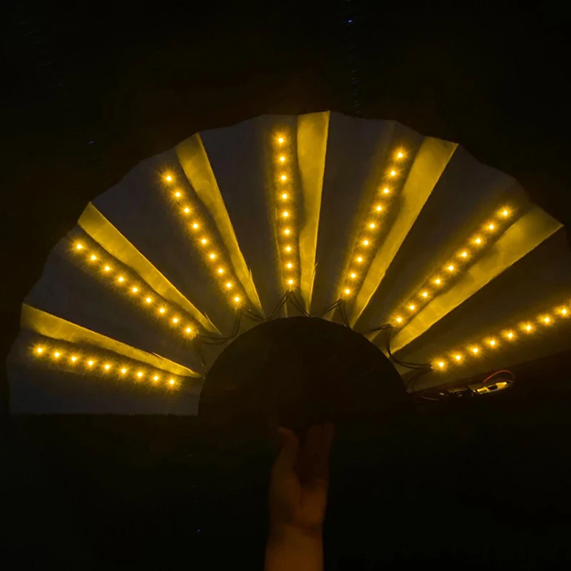 

Glow Folding LED Fan Dancing Light Fan Night Show Halloween Christmas Rave Festival Accessories Glow In The Dark Party Supplies