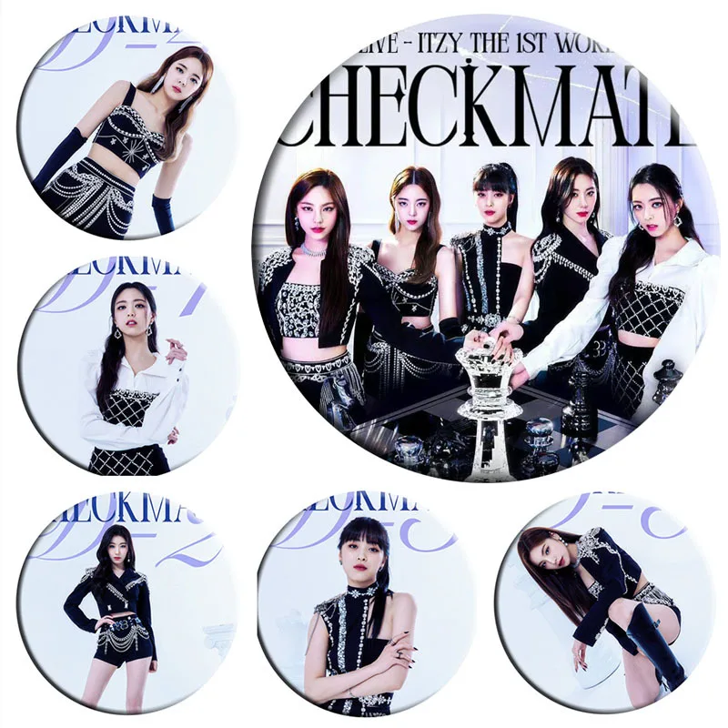 

Круглая жестяная брошь-значок KPOP ITZY с фотографией участников чекмата, аксессуары для сумок, коллекция подарков для фанатов Ryujin Yeji Lia Yuna B26