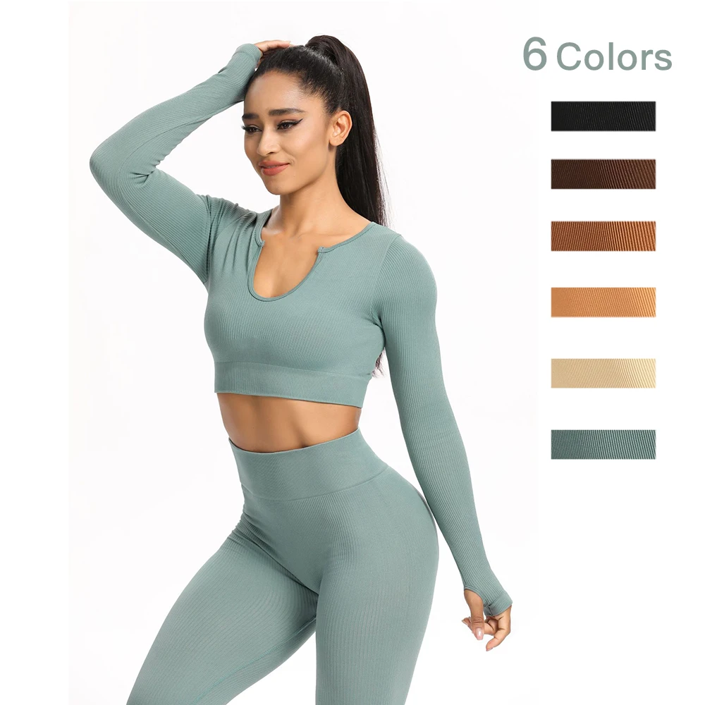 

Yoga top workout long sleeve for women gym shirt women