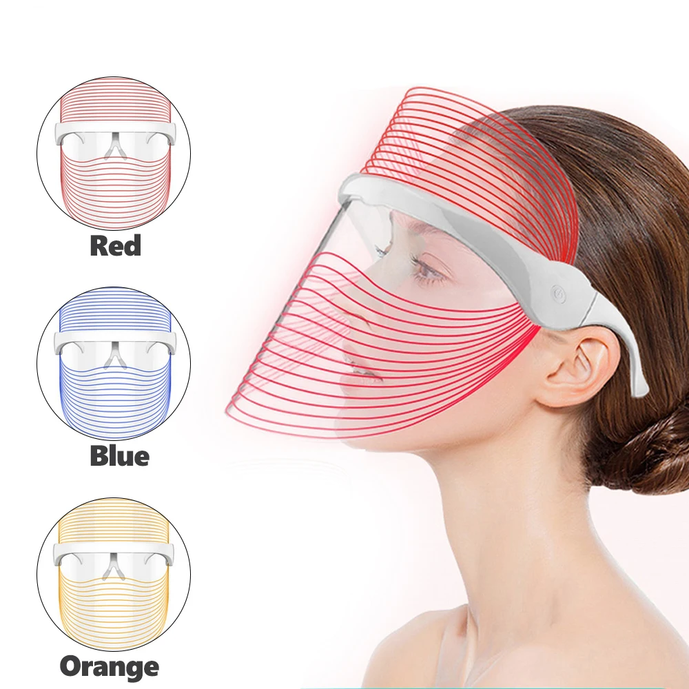 Косметическая маска для лица средство фотонной терапии 3 цвета омоложения кожи