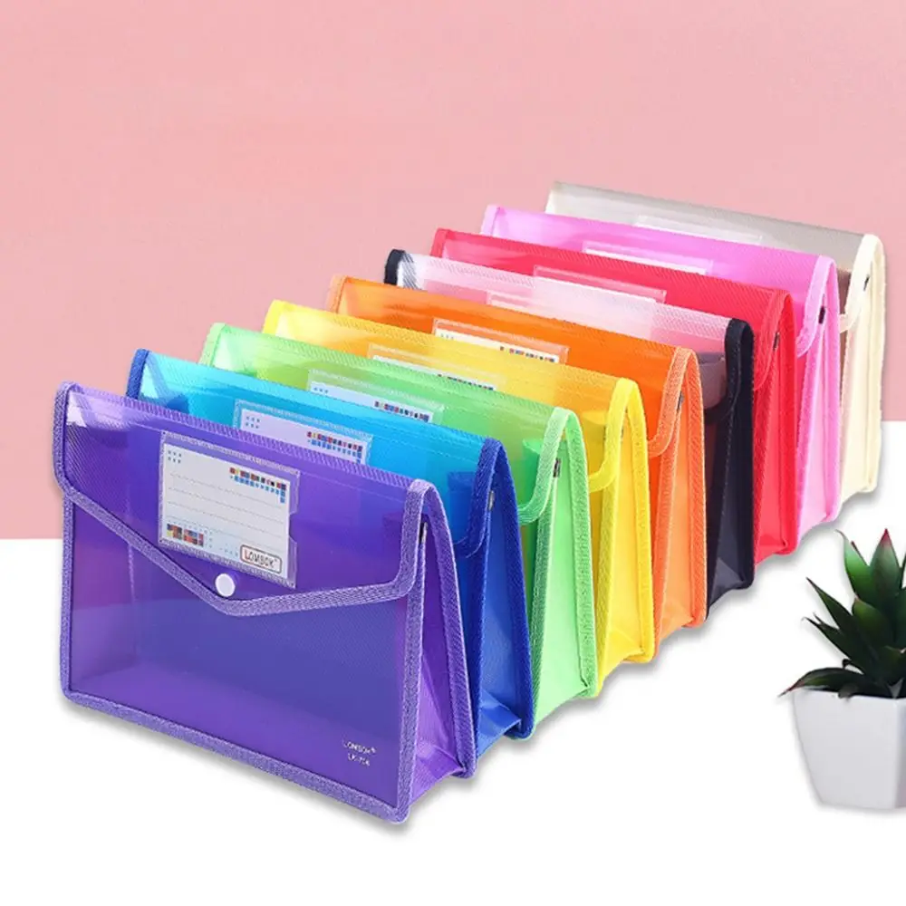 

Hot Sale Waterproof Large Capacity PVC Bag Document Bag File Organizer A4 File Folders Envelope Folder