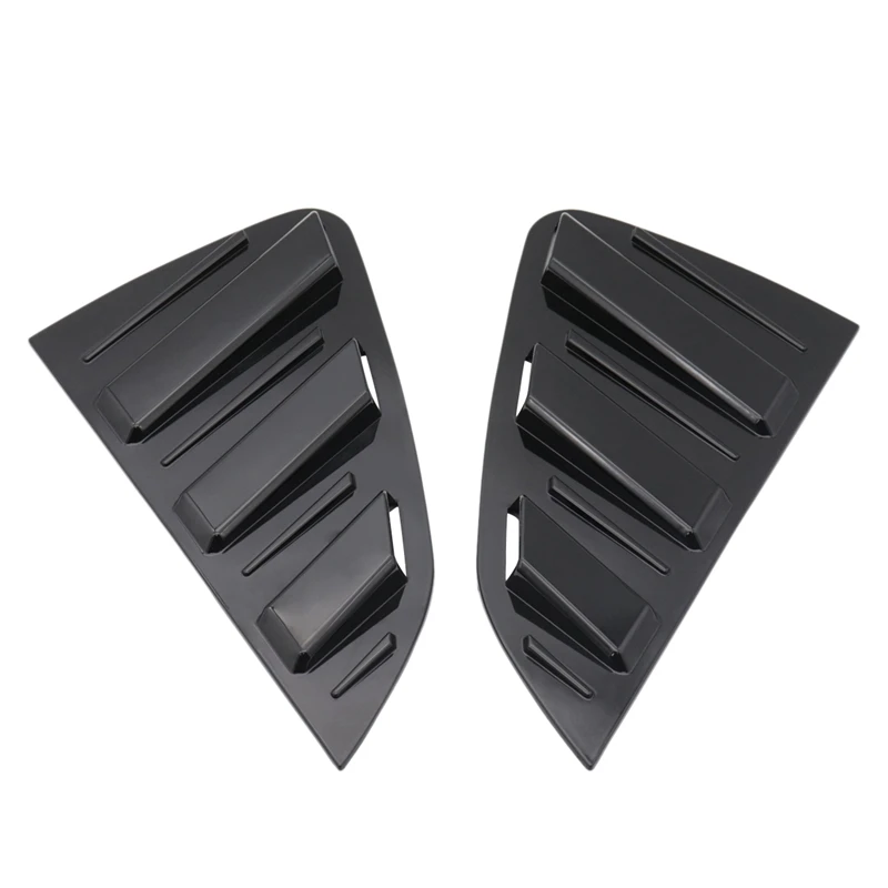 

1 Pair Quarter Louver Cover Vents Rear Side Window Car Styling For-Polo 2019 Generation Black Quarter Louver Trim