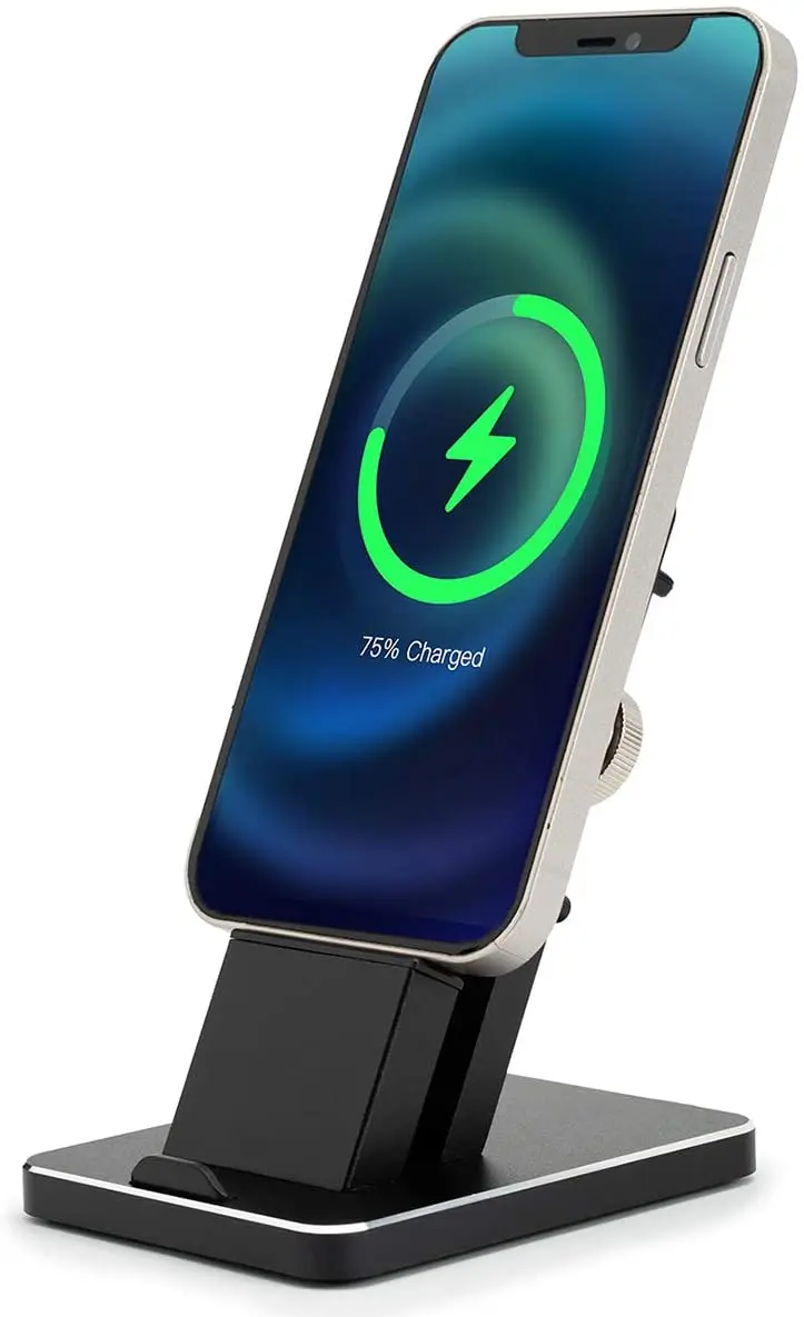 

2021 New Adjustable iPhone Charging Stand, YINIYA Aluminum Desktop iPhone Holder Dock Compatible with iPhone13/ 12/12 pro