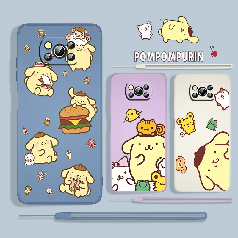 

Cute Anime Pompompurin Love For Xiaomi Poco X3 Pro NFC F3 GT M3 M4 C3 X2 Mi 11T 10T Lite 5G Liquid Rope Phone Case Capa Cover