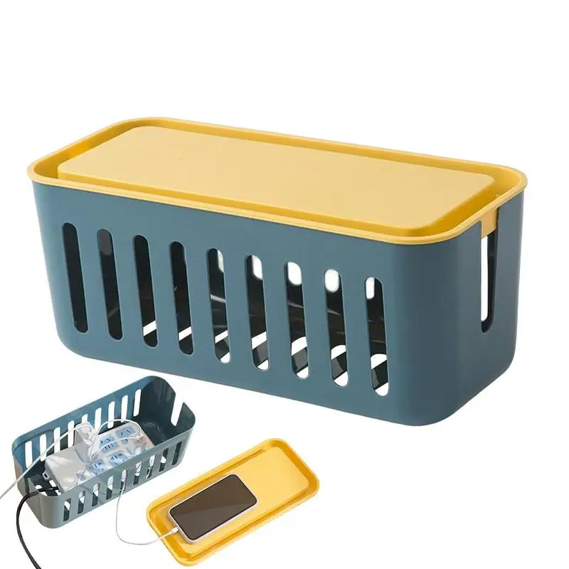 

Cord Organizer Box for Concealing Power Strips Skeleton Heat Dissipation Row Plug Storage Box for Home Office Desktop Gift