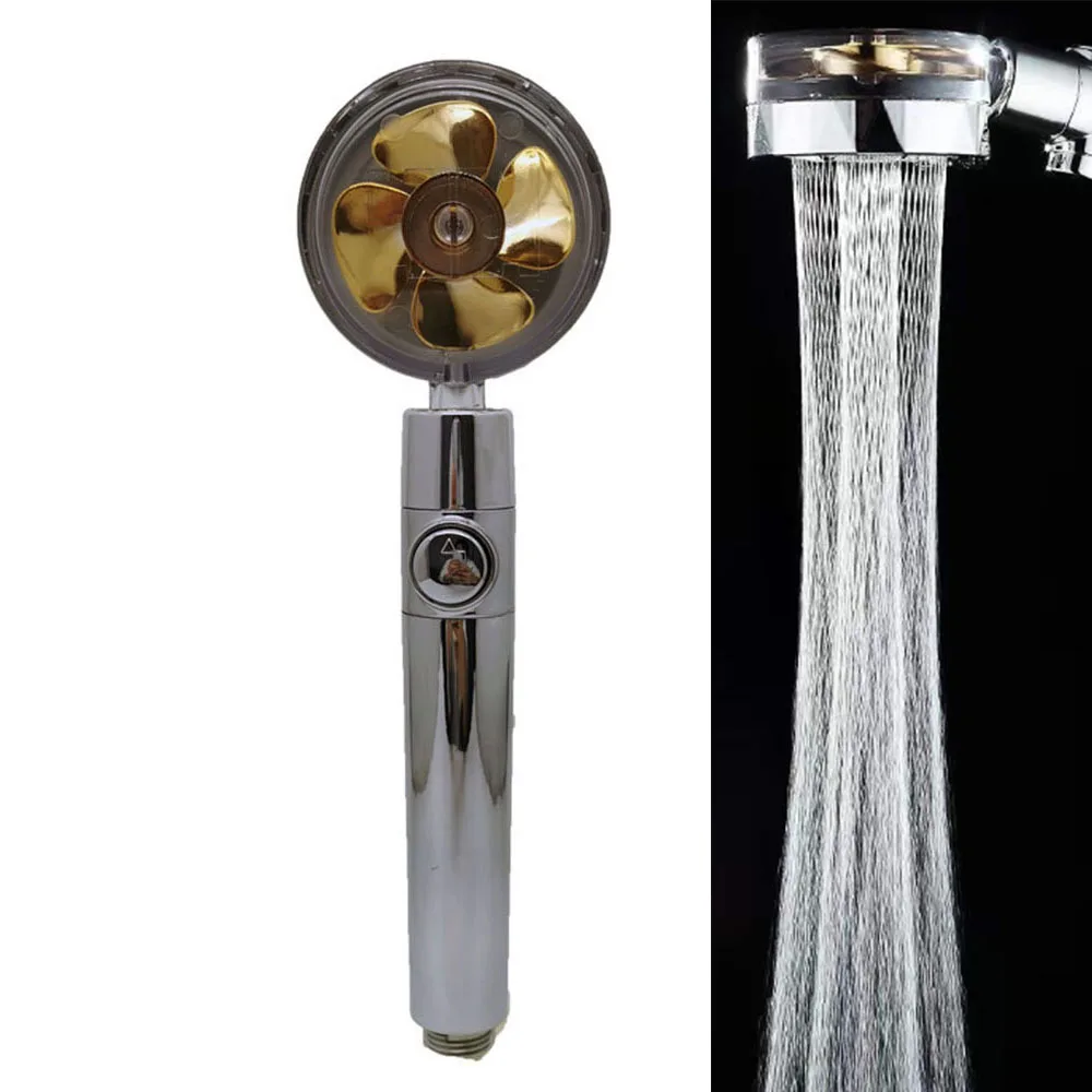 

2022 Shower Head Water Saving Flow 360 Degrees Rotating With Small Fan ABS Rain High Pressure spray Nozzle Bathroom Accessories
