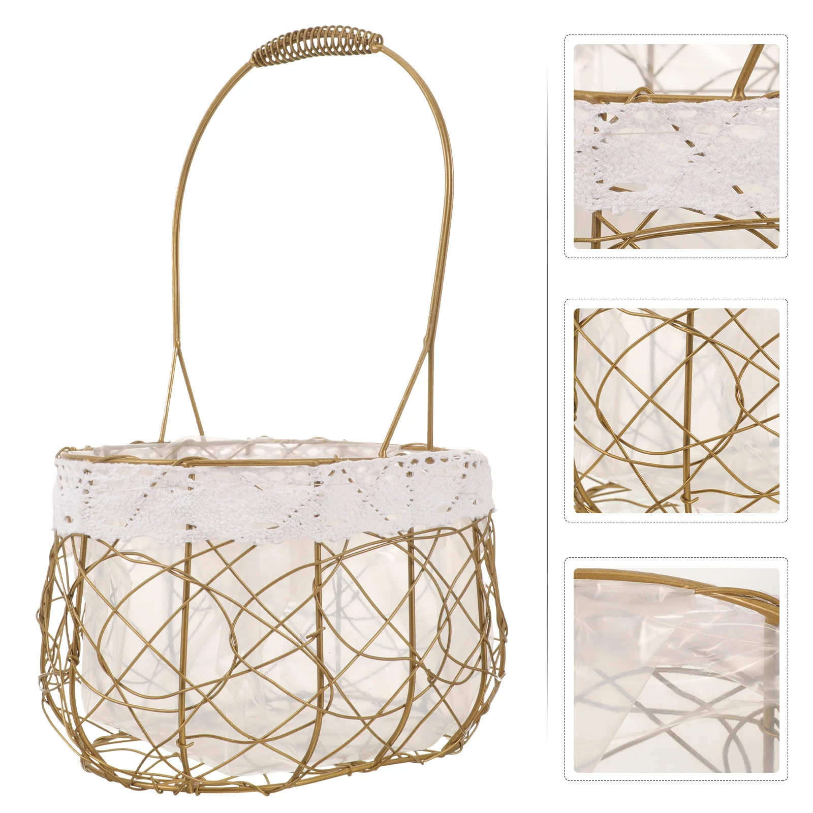 

Железная корзина для хранения, полый железная корзина из проволоки, Настольная корзина для хранения фруктов и хлеба, корзина для пикника с ручкой