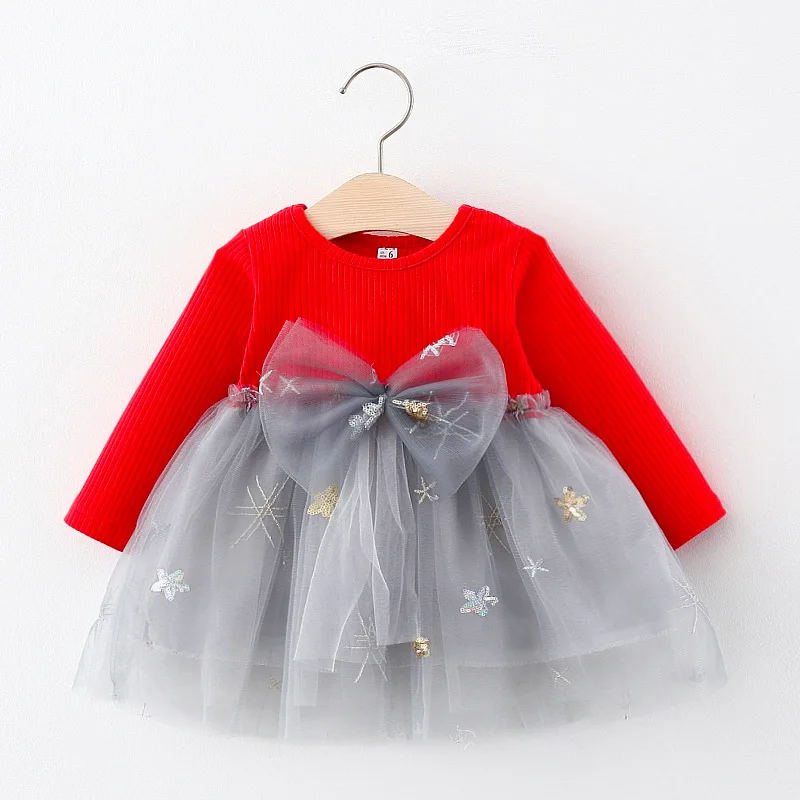 

Newborn Baby Girls Dress Bow Long Sleeve Princess Dresses for Girls Baby st Birthday Party Dress Infant Toddler Girl Clothes