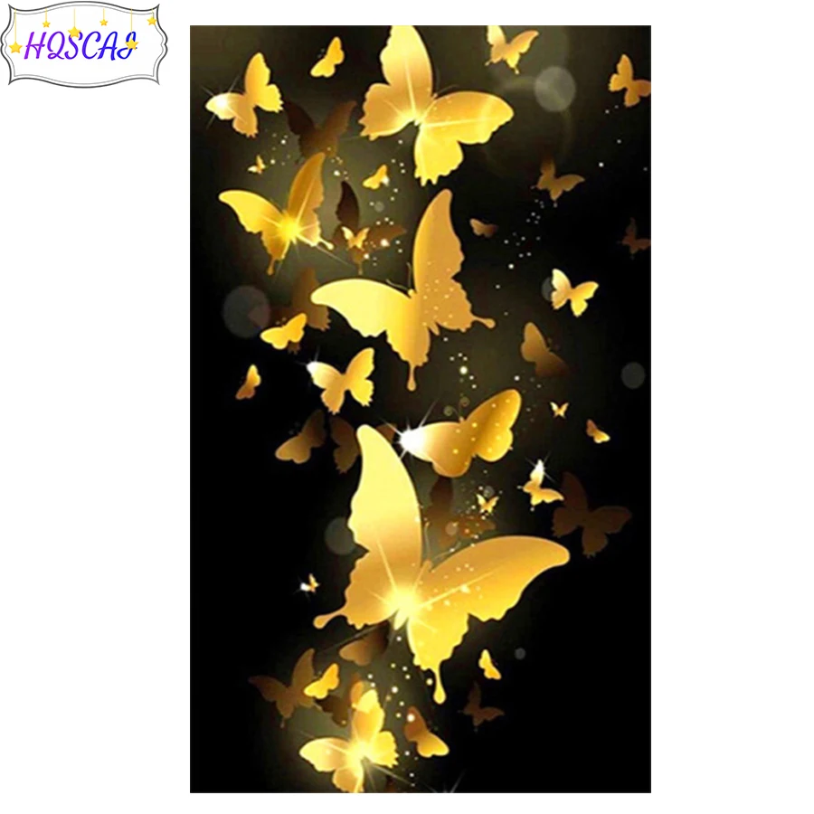 New diy crystal Round diamond painting Abstract golden butterfly  diamond painting embroidery art Home Decor diamond mosaic gift
