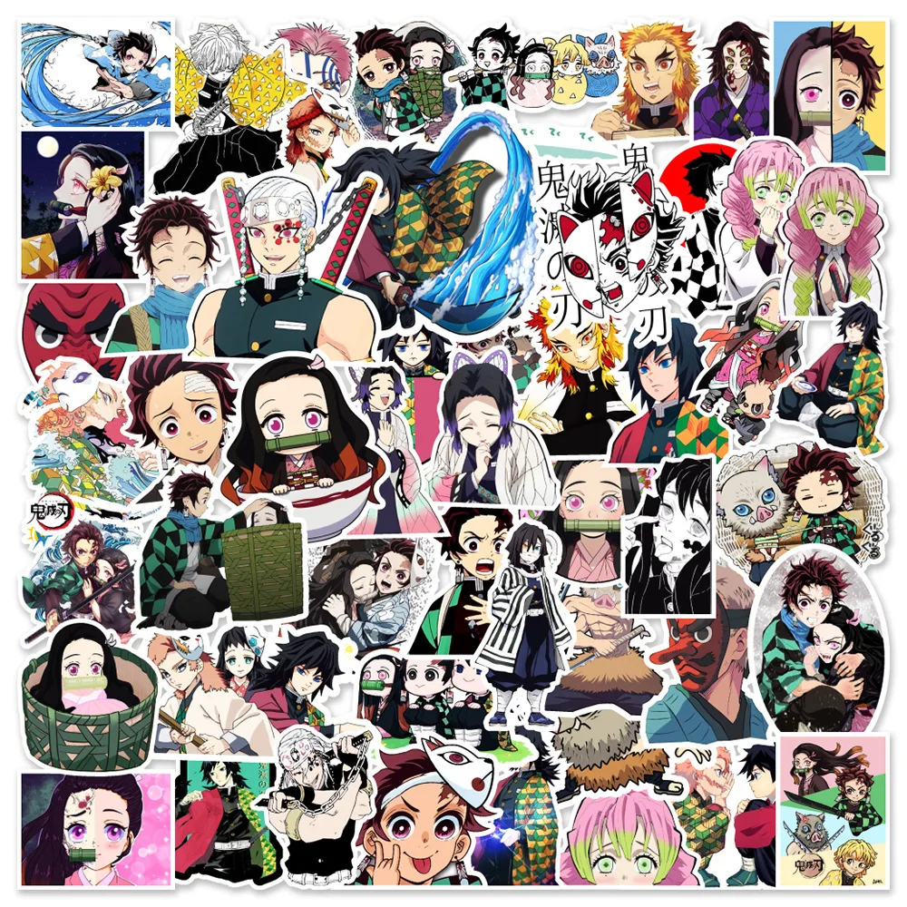 

10/30/50PCS New Japanese Anime Demon Slayer Graffiti Stickers For Notebook Motorcycle Skateboard Computer Cartoon Toys Trunk etc