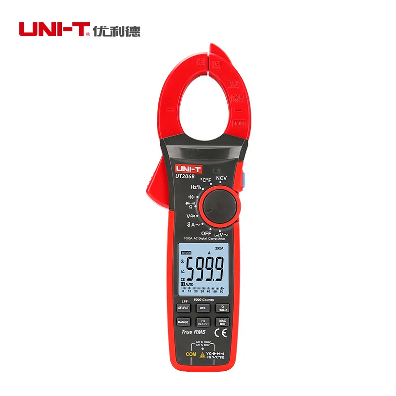 UNI-T UT205E UT206B UT207B UT208B True RMS Digital Clamp Meter AC DC Current 1000A 1000V LPF 6000 Count Multimeter Tester