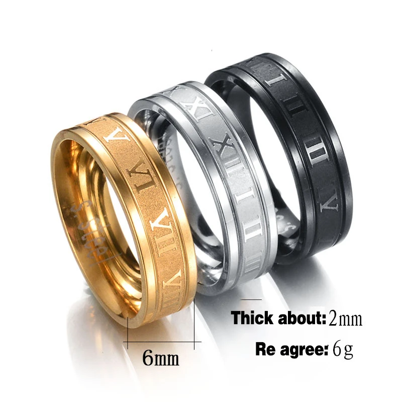 Панк-кольцо из нержавеющей стали римские цифры ювелирные изделия титановой