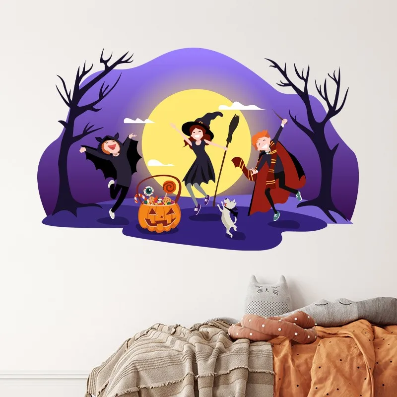 

Наклейки на стену в стиле Хэллоуин, виниловые комнатные Стикеры для украшения дома, спальни, гостиной