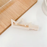 hair barrette attractive fashion jewelry simple style lady imitation pearl hair clip for daily life bangs clip hair clip