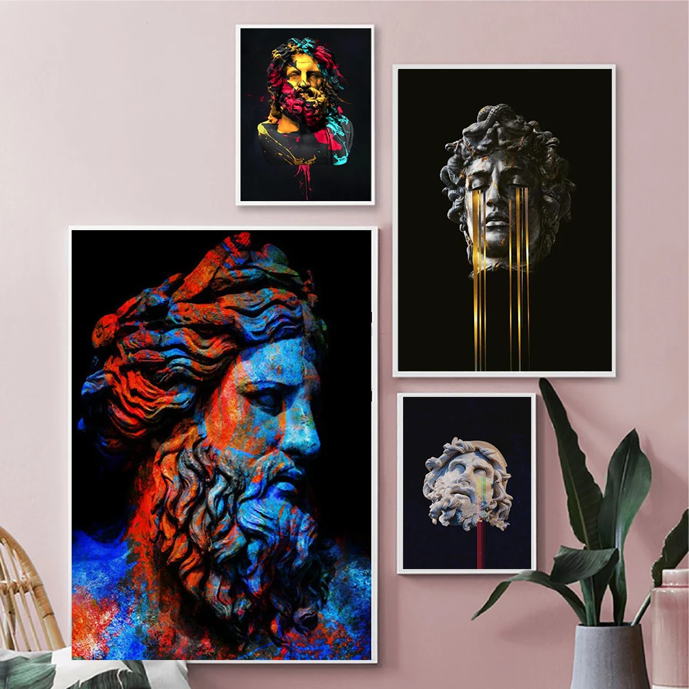 Скульптура Zeus Абстрактная Картина на холсте греческая мифология акварель