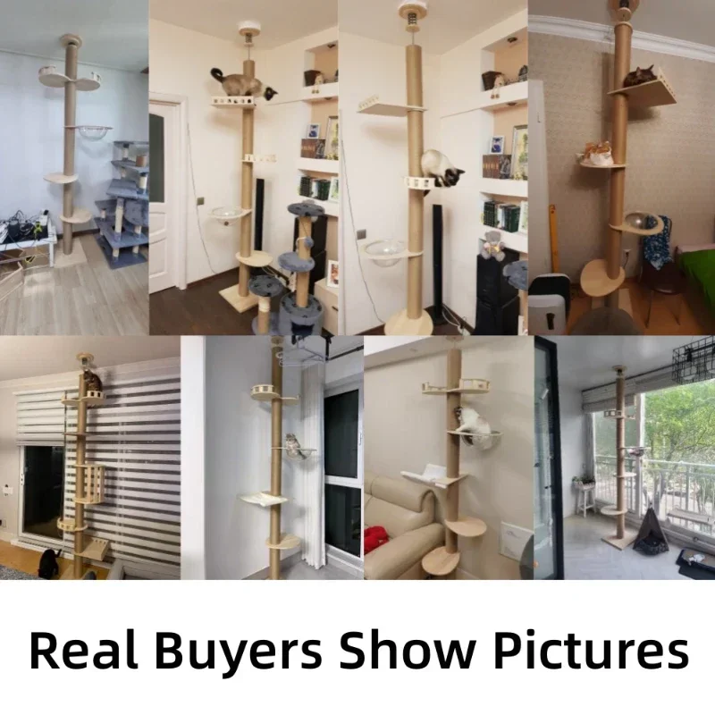 Кошачье дерево от пола до потолка кошачья башня Регулируемый котенок