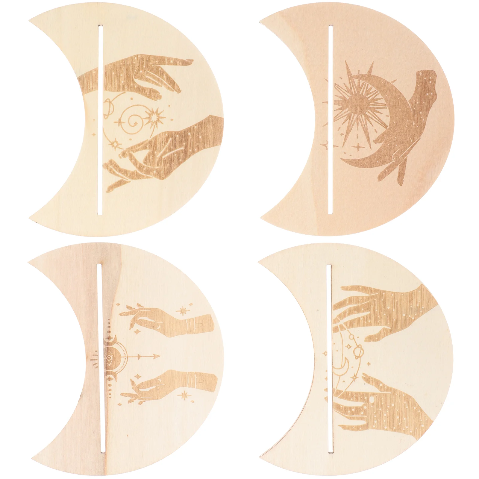 

1 Set Moon Shaped Lovely Display Tarot Storage Holder Wooden Bracket For Tarot Tarot Desktop Rack for Tarot Witch Display