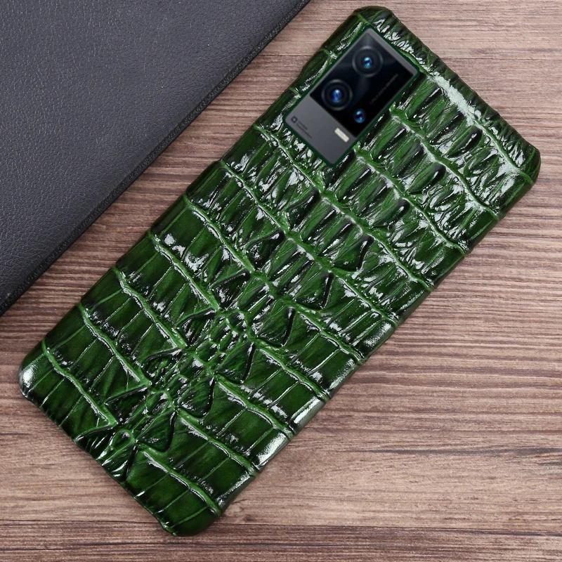 

For VIVOIQOO9 Leather Phone Case Brand New Alligator Tail Fin For 8 7 6 X70 60 50 27 ProPlus Pro T S12 Series