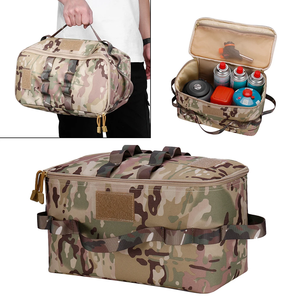 

Outdoor Camping Gas Tank Storage Bag Large Capacity Ground Nail Tool Bag Gas Canister Picnic Cookware Utensils Kit Organizer