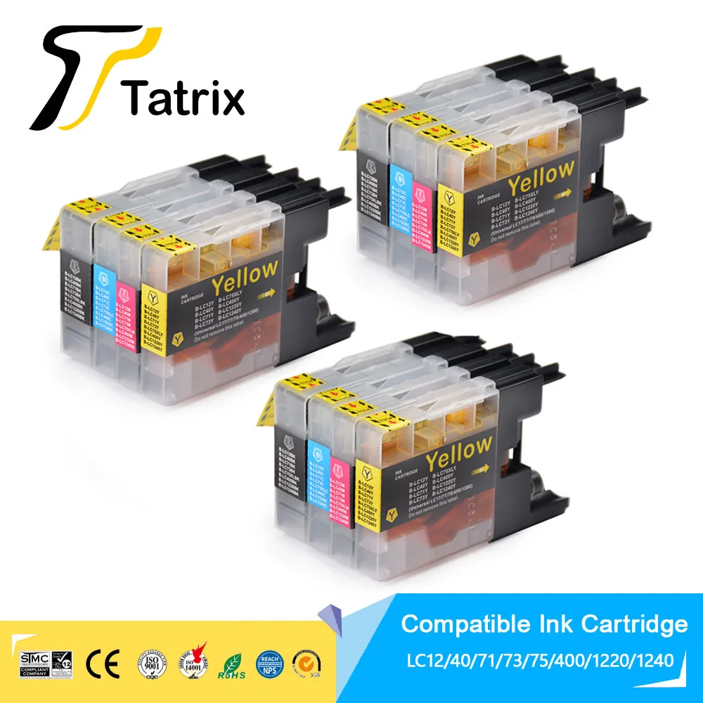 Tatrix Compatible Ink Cartridge For LC12 LC40 LC71 LC73 LC75 LC400 LC1220 LC1240 For Brother Printer MFC-J6910CDW J6710CDW J840N