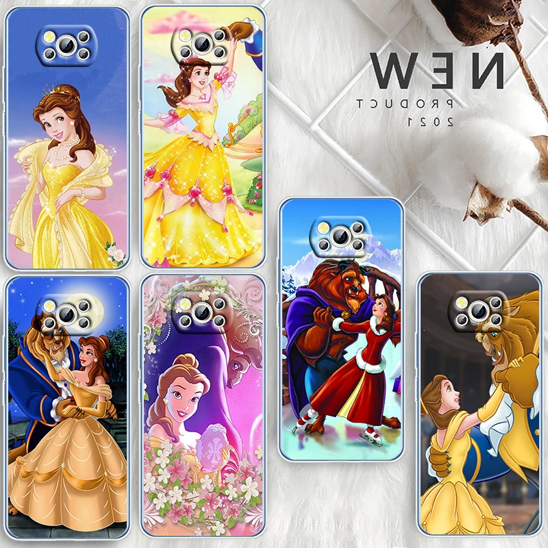 

Beauty And Beast Disney Phone Case For Xiaomi Mi Poco X4 X3 NFC F4 F3 GT M4 M3 M2 X2 F2 Pro C3 5G Transparent Soft Cover