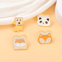 cute panda dog cat fox enamel pins cartoon animal badge brooch for jewelry accessory gifts for animal lovers
