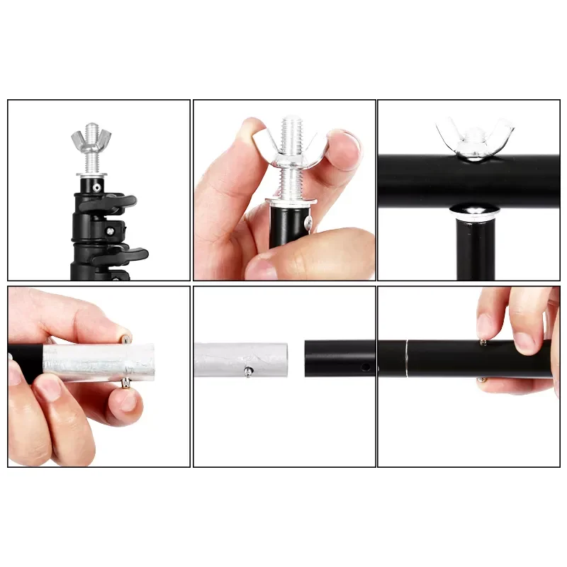 

2023 T-shaped Stand Background Tripod 2X2M Backdrop Photography Adjustable Support System Photo Studio for Non-Woven Muslin Back