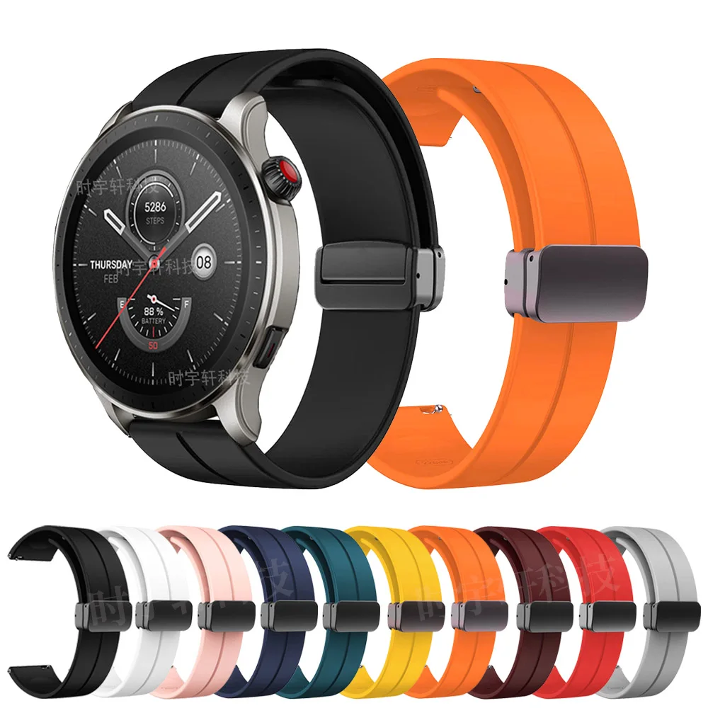 Ремешок спортивный силиконовый для смарт-часов Amazfit GTR 4 браслет Huami 3 Pro/2 2E/47 мм/Bip