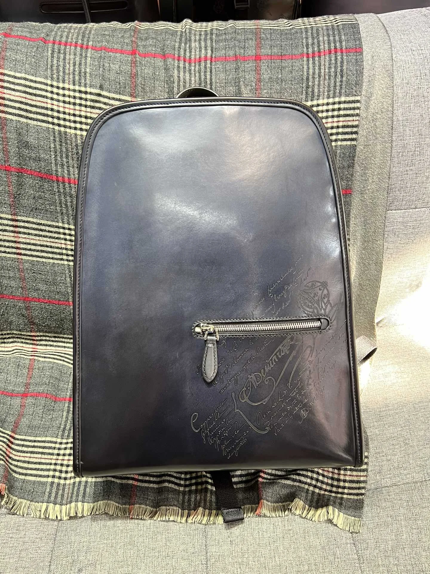 Мужской роскошный кожаный рюкзак с градиентом