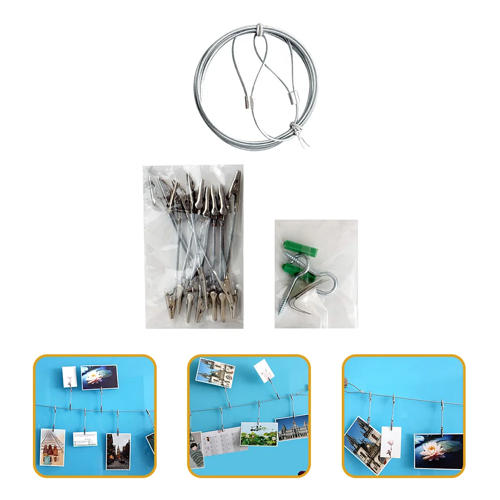 

Photo Hanging Display Wire Picture Wall Clips Clip String Holders Organizer Rod Hnager Curtain Picturescableon Photos Kit Peg