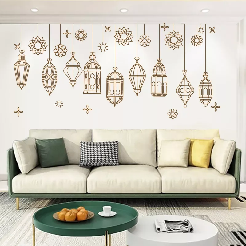 

2pcs/set Ramadan Kareem Wall Stickers Eid Mubarak Decoration For Home Living Room Decorative Wall Decal Muslim Islam Party Decor