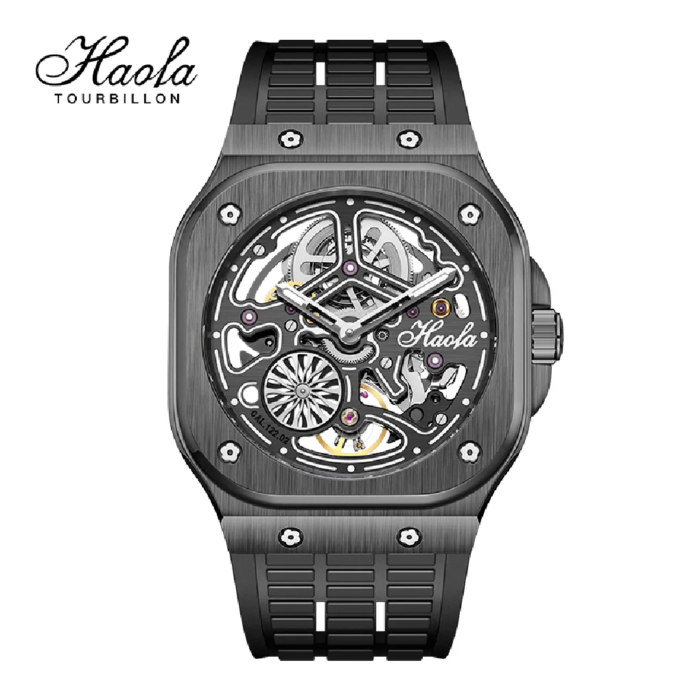 

Haofa Skeleton Automtaic Movement Watch Men Mechanical Luminous Sapphire Self-wind Mens Watch Waterproof Power 80H Steel 1960