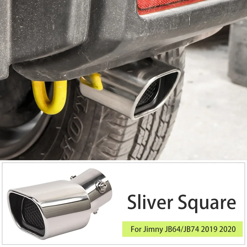 

Автомобильный глушитель выхлопных газов глушитель задние трубы 304 нержавеющая сталь задний хвостовой глушитель для Suzuki Jimny 2022 аксессуары JB64 JB74 2021