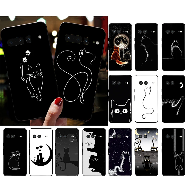 

Black Cat Phone Case for Google Pixel 7 Pro 7 6A 6 Pro 5A 4A 3A Pixel 4 XL Pixel 5 6 4 3 XL 3A XL 2 XL Funda