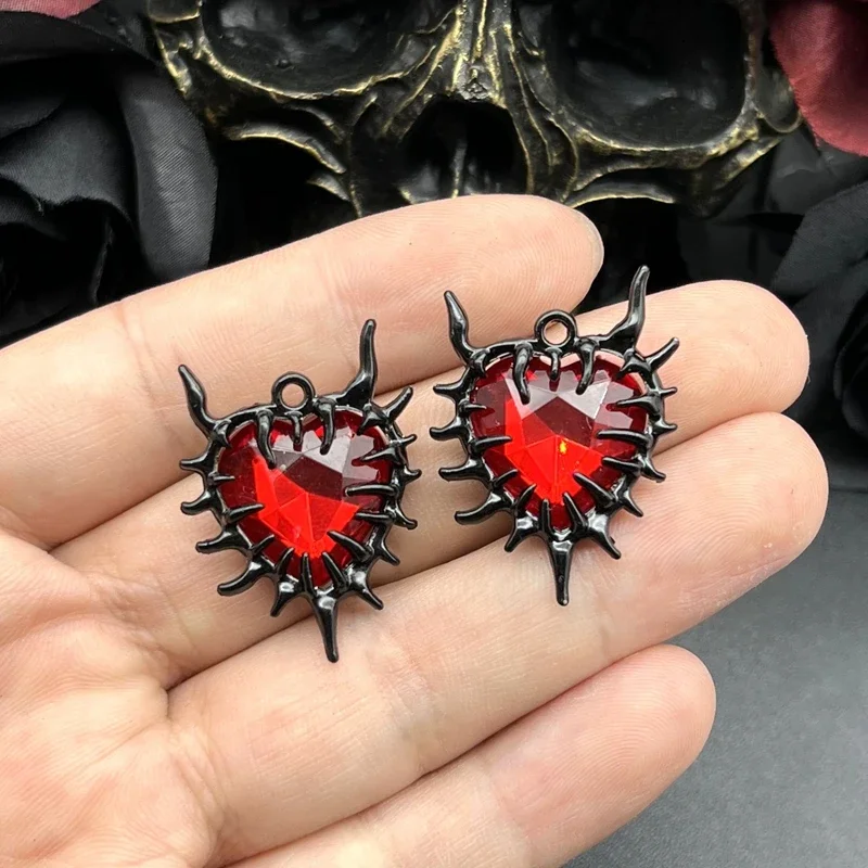 4 шт. подвески ZBOZWEI готические сердечки с шипами