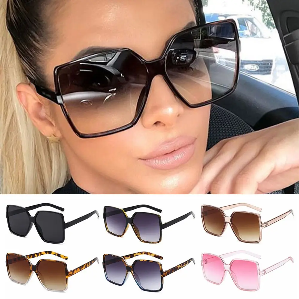 

Women Men Fashion Vintage Big Frame Eyewear UV Protection Fashion Shades Oversized Sunglasses Square Sun Glasses