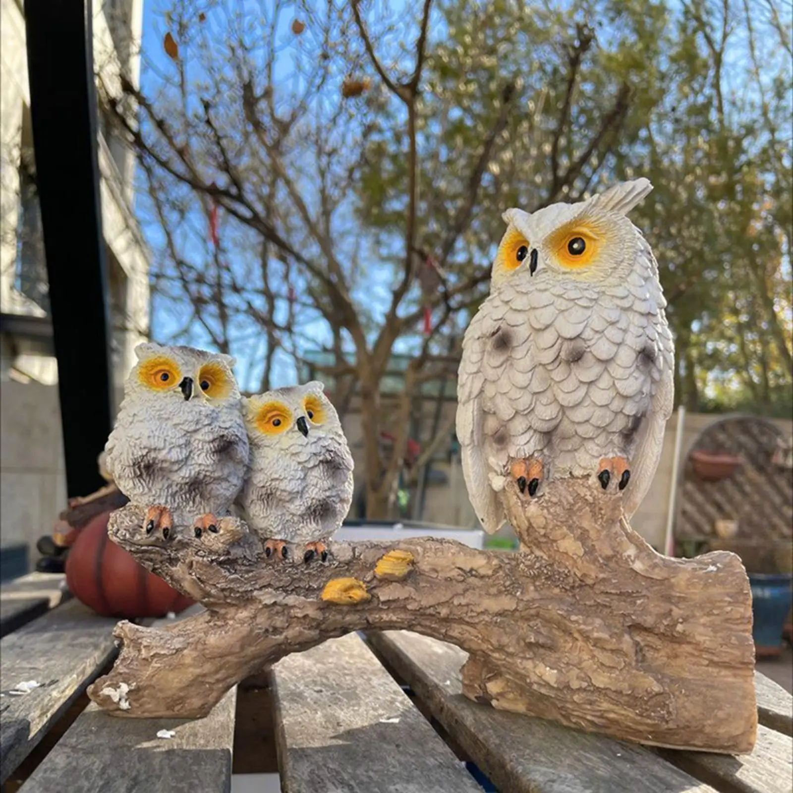 

Смола сад сова украшения скульптуры Сова Семья на ветке для лужайки дома садоводства подарки ландшафтный дизайн