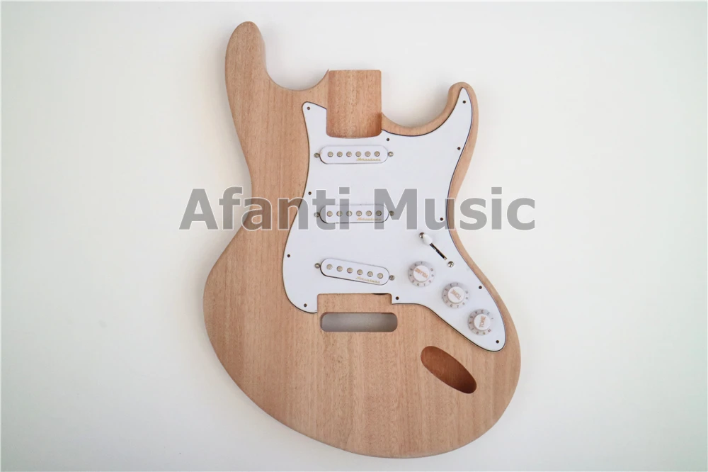Комплекты для необработанной электрогитары Afanti Diy из красного дерева, полуготовый корпус гитары, набор для гитары со всеми деталями оборудования (ATM-057-02)
