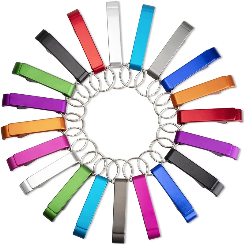 Wholesale Portable Beer Bottle Opener Keychain Mini Pocket Aluminum Alloy Beverage Beer Bottle Opener Wedding Party Favor Gifts