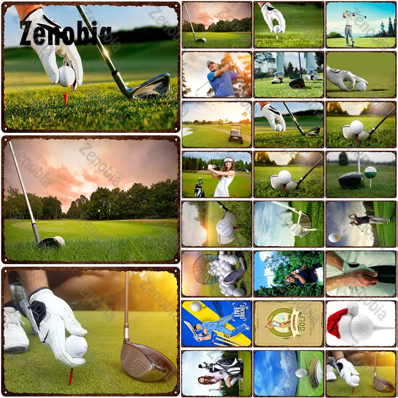 

Metal Sign Golf Tin Sign Classic Modern Sport Metal Poster Wall Art Stickers Iron Painting Vintage Plaque for Golf Course Decor