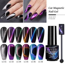 LILYCUTE-Juego de esmaltes en Gel magnéticos para uñas, Gel semipermanente para uñas, UV, LED, purpurina, palo magnético, color negro, 7ML, 9D