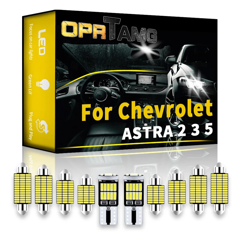

OPRTAMG Interior LED For Chevrolet ASTRA 2 3 5 2007 2008 2010 2020 2021 2022 Canbus Vehicle Bulb Indoor Dome Map Trunk Light Kit