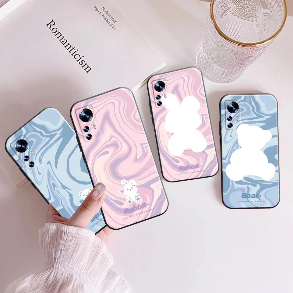 

Cute Bear Cartoon Rabbit Phone Case For Xiaomi Redmi Note 11 Pro Note 8 Pro 10 9 Pro Max 7 Redmi 9 9A 9T 9C 10c TPU Cover Shells