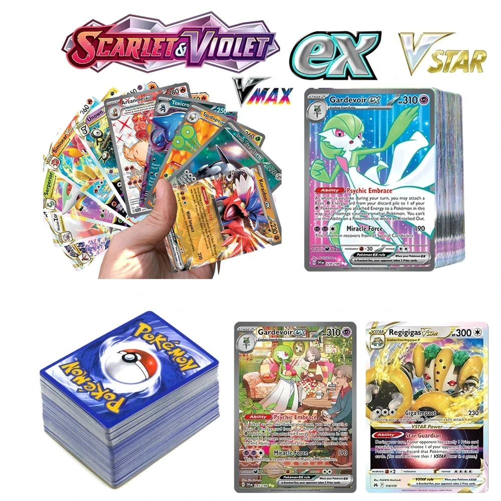 

Pokemon Cards Scarlet Violet Sealed Shining Fates Card EX Vstar Vmax Collectible Game Trading Card Energy Trainer Tag Team