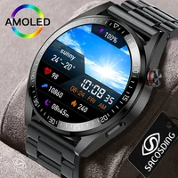 2022 new 8g memory smart watch amoled 454454 hd always display the time bluetooth call smartwatch for men huawei tws earphones