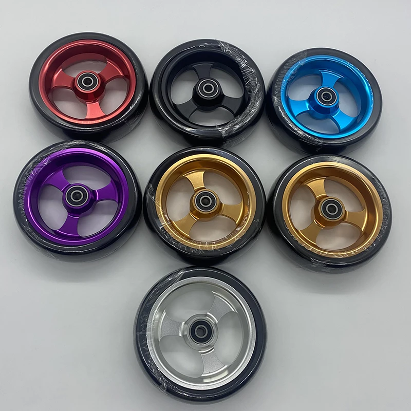 

5-дюймовые аксессуары для передних колес для инвалидных колясок из алюминиевого сплава, легкая гибкая твердая шина из искусственной кожи