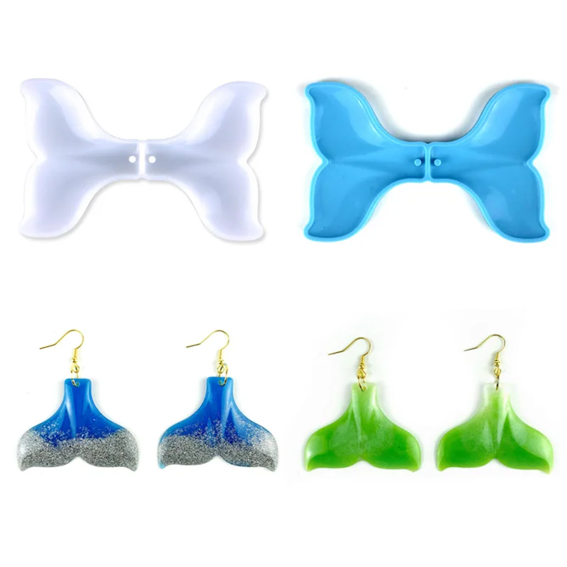 

Fishtail Earrings Pendant Silicone Mold Beauty Fishtail Necklace Earrings Pendant Epoxy Resin Mold DIY Jewelry Making Tools