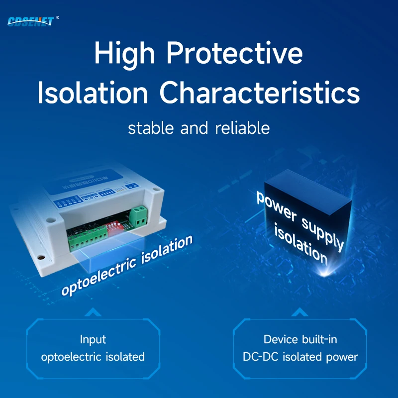 ModBus RTU Serial IO Module RS232 Interface 4DI+2DO 8 Digital Outputs CDSENET MA02-AXCX4020 Rail Installation 8~28VDC