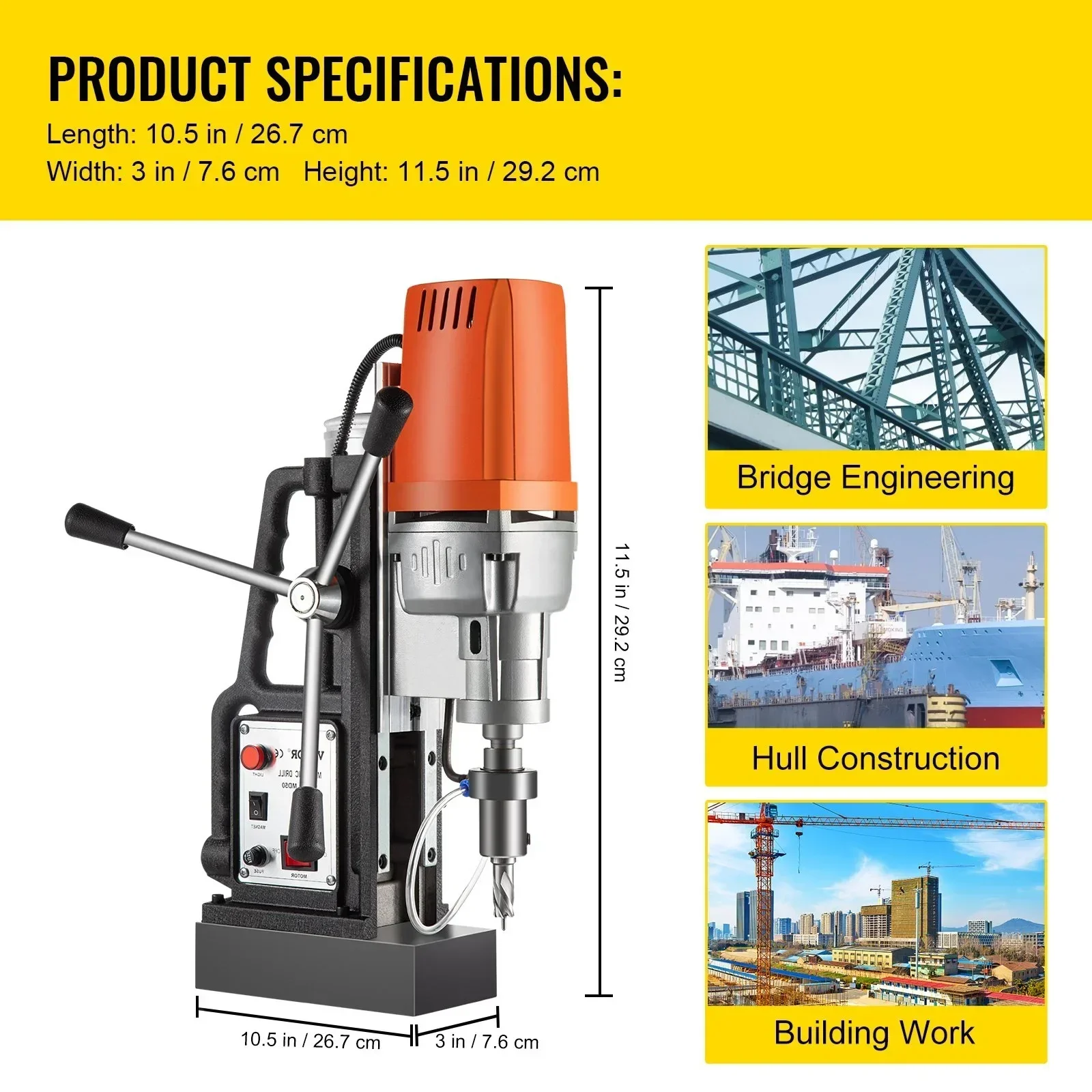 Магнитная дрель MD50 300 об/мин скорость шпинделя магнитная электрическая система